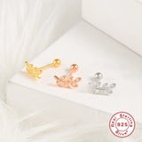 925 Silver CZ Jeweled Diamond Stud Earrings For Women