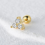 925 Silver CZ Jeweled Diamond Stud Earrings For Women