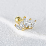 925 Silver CZ Jeweled Diamond Stud Earrings For Women