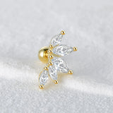 925 Silver CZ Jeweled Diamond Stud Earrings For Women