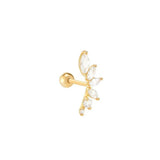 925 Silver CZ Jeweled Diamond Stud Earrings For Women
