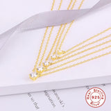 925 Silver CZ Pendant Necklace For Women Crystal Chain Necklaces