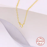 925 Silver CZ Pendant Necklace For Women Crystal Chain Necklaces