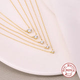 925 Silver CZ Pendant Necklace For Women Crystal Chain Necklaces