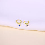 925 Silver CZ Sun Moon Star Hoop Earrings Evil Eyes Butterfly Cactus