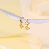 925 Silver CZ Sun Moon Star Pendant Hoop Earrings
