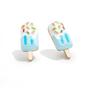 925 Silver Popsicle Stud Earrings Colorful Enamel Ice Cream Jewelry