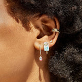 925 Silver Popsicle Stud Earrings Colorful Enamel Ice Cream Jewelry