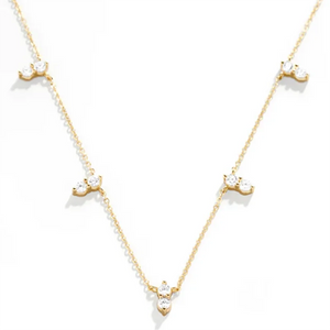925 Silver Double Zircon Pendants Necklaces Women Stackable Clavicle Jewelry
