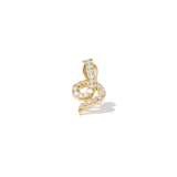 925 Silver Small Snake Piercing Earrings Twisted Zircon Studs 1piece