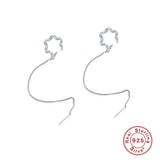 925 Silver Chain Tassel Clip Earrings Single Twist Circle Ear Cuff