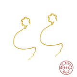 925 Silver Chain Tassel Clip Earrings Single Twist Circle Ear Cuff