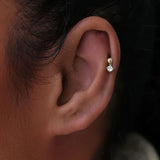 925 Silver Zircon Chain Drop Earrings Piercing