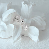 925 Silver Zircon Chain Drop Earrings Piercing