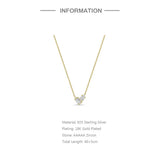 925 Silver Rectangle Oval CZ Zircon Pendant Necklace Women Clavicle Choker