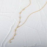 925 Silver Y Shape Necklace Zircons Chain Tassel Choker for Women