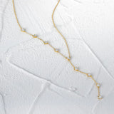 925 Silver Y Shape Necklace Zircons Chain Tassel Choker for Women