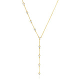 925 Silver Y Shape Necklace Zircons Chain Tassel Choker for Women