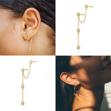925 Silver Long Tassel Drop Earrings Purple Green Charm Dangle