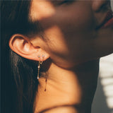 925 Silver Tassel Drop Earrings Purple Zircon Turquoise Charm Dangle