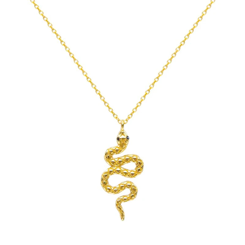 925 Silver Snake Pendant Necklace Cross Star Charm Chain Choker Jewelry