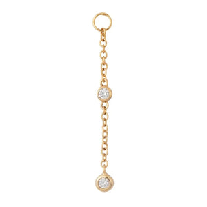 925 Silver Moon Star Charm Dangle Earrings Tassel Zircon Drop Long Chain