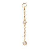 925 Silver Moon Star Charm Dangle Earrings Tassel Zircon Drop Long Chain