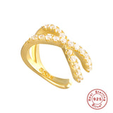 925 Silver Double Circle Ear Cuff Colorful Zircon Clip Earrings