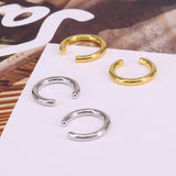 925 Silver Dbl Circle Ear Cuff W/Zircon Clip Earrings