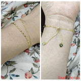 925 Silver Double Layers Chain Bracelet Heart Charms Ball Clasp Adjustable