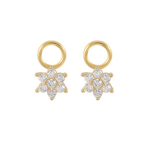 925 Silver Earring Charms Zircon Star Moon Cross Evil Eye Pearl Pendants