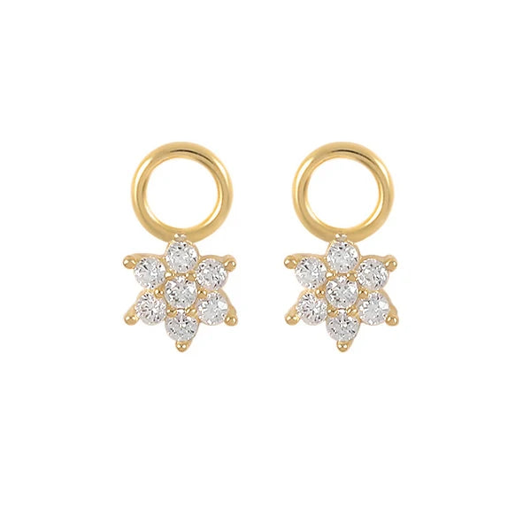 925 Silver Earring Charms Zircon Star Moon Cross Evil Eye Pearl Pendants