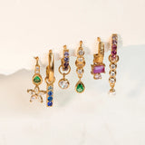 925 Silver Earring Charms Zircon Star Moon Cross Evil Eye Pearl Pendants