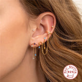 925 Silver Creativity Cloud Stud Earrings Zircon Pendant Jewelry
