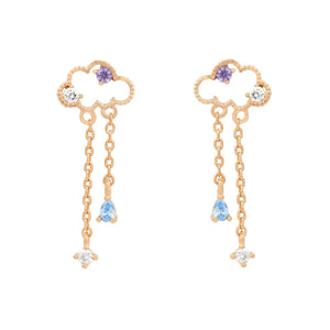 925 Silver Creativity Cloud Stud Earrings Zircon Pendant Jewelry