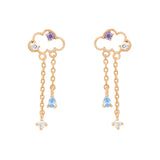 925 Silver Creativity Cloud Stud Earrings Zircon Pendant Jewelry