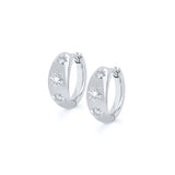 925 Silver Eight Point Star Hoop Earrings Minimalist Jewelry Gift