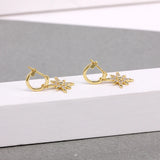 925 Silver 8-point Star Pendant Earrings with Zircons