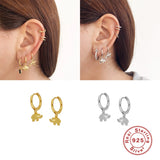 925 Silver Elephant Snake Pendant Earrings Zircon Star Charm Circle Drop Jewelry