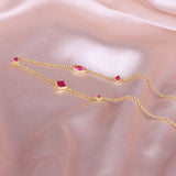 925 Silver Emerald Zircon Pendant Necklace Light Chain Choker
