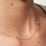 925 Silver Emerald Zircon Pendant Necklace Light Chain Choker