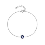 925 Silver Evil Eye Charm Bracelet Enamel Women's Jewelry Wedding Party
