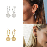 Sterling Silver Ethnic Face Charm Dangle Earrings for Women