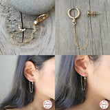 925 Sterling Silver Gothic Handcuff Earrings