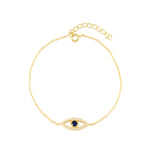 925 Silver Evil Eye Charm Bracelet Zircon Beads Chain Fine Jewelry
