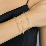 925 Silver Evil Eye Charm Bracelet Zircon Beads Chain Fine Jewelry