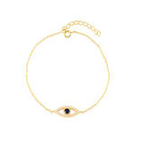 925 Silver Evil Eye Charm Bracelet Zircon Beads Chain