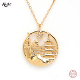 925 Sterling Silver Famous Cities Pendant Necklaces For Women