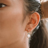 925 Silver Baroque Pearl Drop Earrings Turquoise Jewelry Pendientes