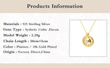 925 Silver Bohemia Moon Phase Pendant Necklace Zircon Charm Round Necklace